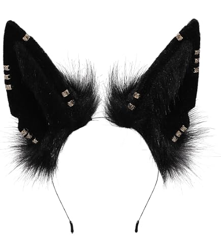 Faux Fur Jackal Ears Headband Hair Hoop Halloween Cosplay Accessory Amazon.com: Loiahoer Jackal Ears Headband Hairband Hairhoop  main image 2