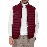Polu Men's Puffer Vest Lightweight Sleeveless Jacket Full Zipper Outerwear Vest Outdoor Puffer Vest with Pockets