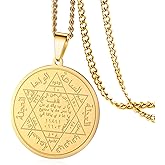 VASSAGO Seal of Solomon Necklace for Women Men Stainless Steel Pentacle Talisman King Solomon Pendant Magic Amulet Jewelry Gift