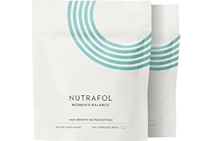 Nutrafol Women's Balance Hair Growth Supplements, for Ages 45+, Clinically Proven for Visibly Thicker Hair and Scalp Coverage, Dermatologist Recommended - 2 Month Supply, 2 Refill Pouches