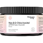 Inositol Supplement Powder with MTHF Folate + Vitamin D3 | Myo-Inositol & D-Chiro Inositol | Hormonal Balance & Healthy Ovari