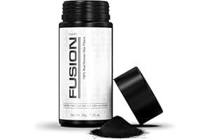HAIRFUSION Hair Fibers for Thinning Hair - (1.05 Oz) Real Human Hair Building Fibers to Conceal Bald Spots and Thinning Hair, Root Touch Up and Volumizer, Black