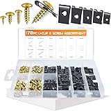 OTUAYAUTO 170PCS Car U Clip with Screw Assortment Kit - Automotive U Nut Screw Clip, Metal Body Panel Clip Fasteners