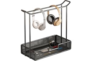 Headphone Stand,Headphone Storage, Upgraded Stability Headset Holder, Rack with Storage Tray Organizer for Office Classroom C