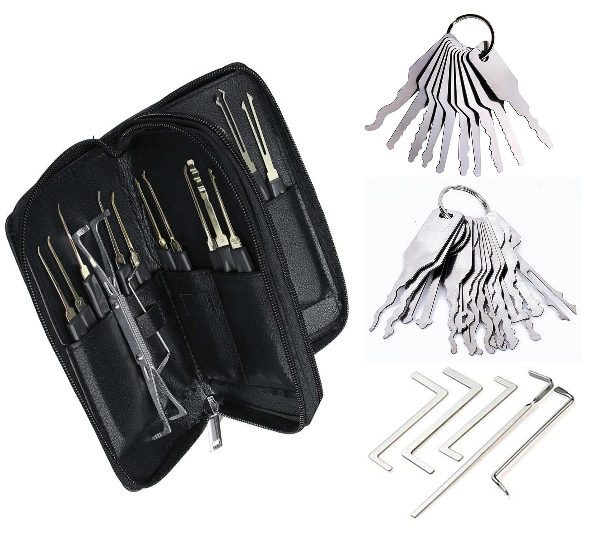 55pcs Hook Lock Pick Set, Practice Lockpicking Key Extractor Tool, 24pcs Various Picks Crochet Hook, Wrenches Tools