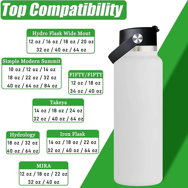 FLIP COFFEE LIDS FOR HYDRO FLASK WIDE MOUTH BOTTLE – 12 16 18 20 32 40 64 OZ, FLEXIBLE HANDLE FOR HYDROFLASK LID REPLACEMENT
