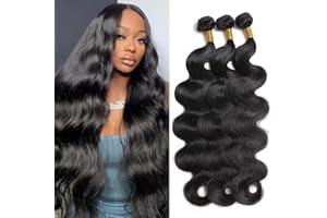 Luduna Body Wave Bundles Human Hair Brazilian Wave Bundles 16 18 20 inch 100% Unprocessed Brazilian Virgin Remy Hair 3 Bundles Body Wave Human Hair Bundles for Black Women