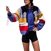 Kumufenc Womens Fleece Fall Printed Jacket 2024 Trendy Sherpa Button Down Jackets Long Sleeve Lightweight Coats(Yellow,L)