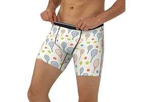 Novastar Mens Boxer Briefs - Colorful Tennis Racket Print Elasticity Mens Underwear Boxer Briefs Compression Shorts
