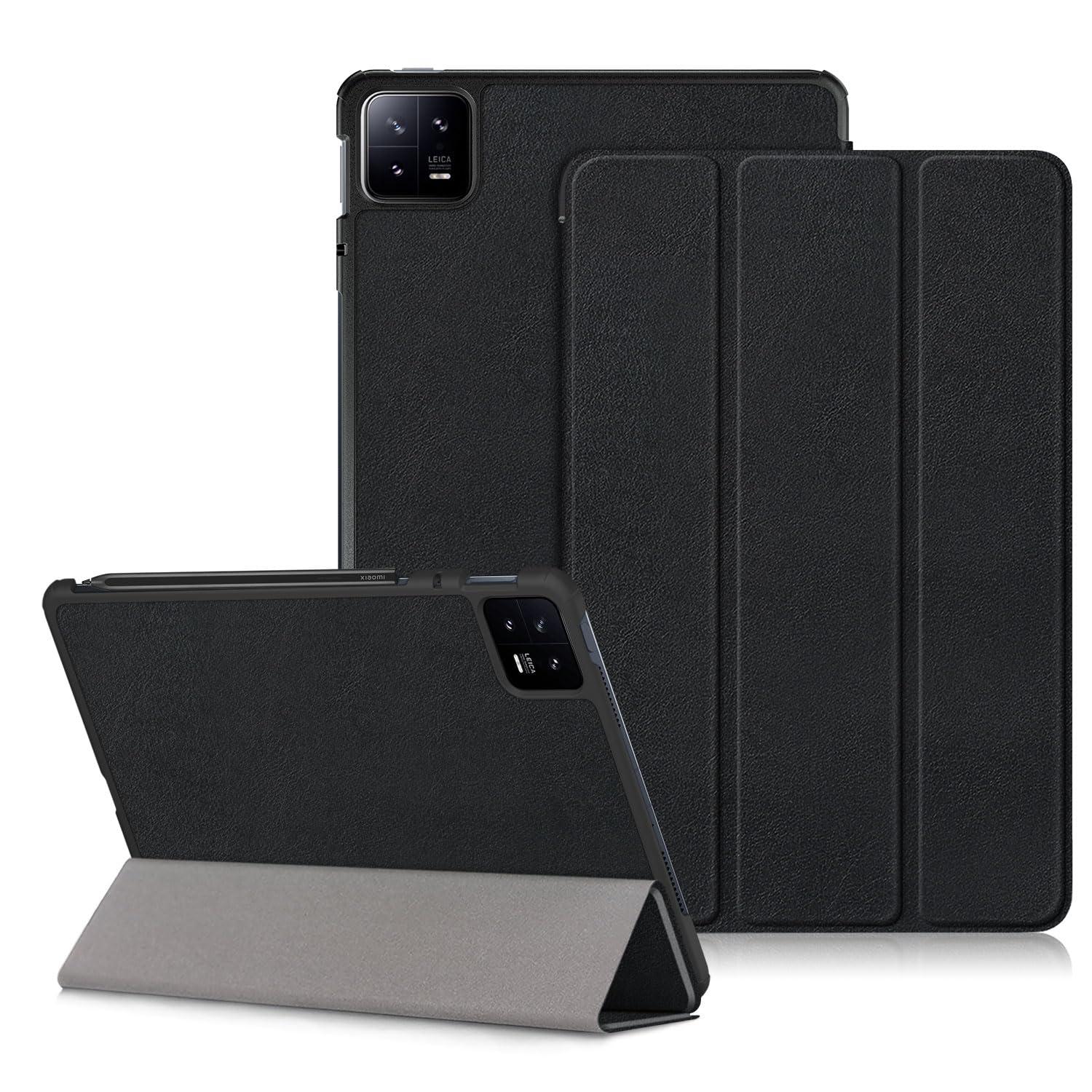 DINGGUAGUA Case for Xiaomi Pad 6/Xiaomi Pad6 Pro 11 Inch 2023, Slim Stand Hard Back Shell Cover with Auto Wake/Sleep,Black