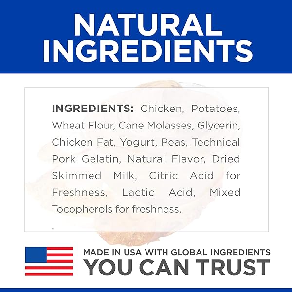 HILL’S NATURAL SOFT SAVORIES, ALL LIFE STAGES, GREAT TASTE, DOG TREATS, CHICKEN & YOGURT, 8 OZ BAG