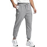 Men's Cotton Fleece Lined Joggers with Zipper Pockets Athletic Workout Gym Lounge Sweatpants Winter Warm Pants