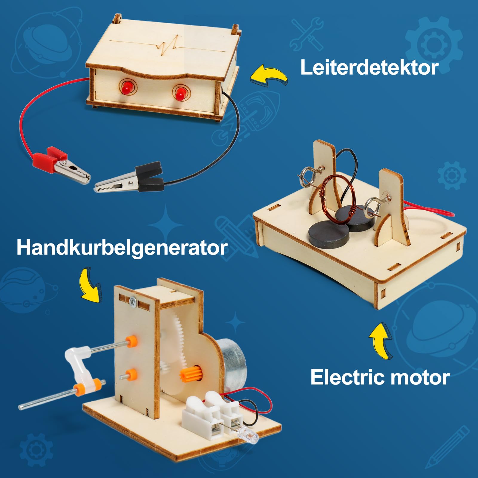 Experimente für Kinder ab 8 9 10 11 12 13 14, Elektronik Baukasten, Experimentierkasten, Elektro Baukasten für Kind, Holz Bausatz Kinder Spielzeug Geschenke ab 8 9 10 11 12 13 14 Jahre Jungen 2