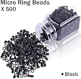 Duufin Hair Extensions Tools Kit 500 Pcs Black Micro Ring Beads Plier view 5