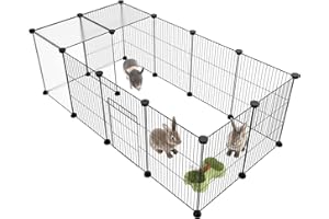 HOMIDEC Pet Playpen,Small Animal Cage DIY Wire Fence with Door for Indoor or Outdoor Use,Portable Yard Fence for Small Animal