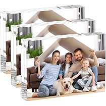 Acrylic Picture Frame 10x10 Cm (4x4 Inch), Clear Double Sided