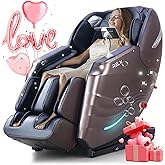RELX Massage Chair Full Body, 15 Modes Zero Gravity SL-Track Shiatsu Massage Chair Built-in Heat System, Airbag Massage with Body Scan, Deep Yoga Stretch, Calfrest Extension and AI Control(Brown)