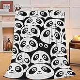 Funny Panda Blanket Cute Panda Soft Cozy Throw Blanket Animal Decor Super Plush Warm Stuff Lightweight Fleece Flannel Blankets Gifts for Women Girls Kids Adults 50"X40"