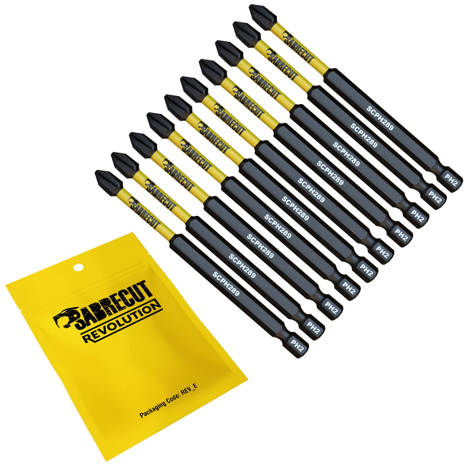 10 x SabreCut SCPH289_10 89mm PH2 Magnetic Impact Screwdriver Driver Bits Set Phillips Heavy Duty