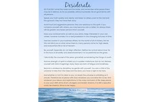 Desiderata: Hardcover Journal Notebook 8.5" x 11", Large, Lined, Inspirational Poetry Ocean Cover