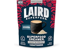Laird Superfood Non-Dairy Coconut Powder Creamer - Sweet & Creamy + Adaptogens - Superfood Creamer with Functional Mushrooms 