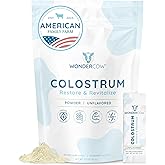 WONDERCOW Colostrum Supplement Powder for Gut Health, Immune Support, Muscle Recovery & Wellness | Natural IgG Pure Whole Bovine Colostrum Superfood, Unflavored, 30 Servings