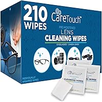 Care Touch Lens Cleaning Wipes for Eyeglasses, Pack of 210 - Eyeglass Wipes Individually Wrapped, Eye Glass Cleaning, Lenses 