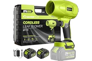 Sakerplus Portable Dust Cleaner, Blower Leaf Blower Cordless, Handheld Blower, Hand Blowers for Lawn Care, Patio Cleaning, 4.0Ah Battery, Charger Included (2 Battery with Storage Case)