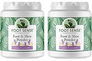 Natural Foot and Shoe Odor Eliminator – Talc-Free Shoe Deodorizer and Body Powder Neutralizes Smelly Odors – Long-Lasting, Fast-Acting Foot Powder for Kids and Adults USA- Made by Foot Sense - 2 Pack