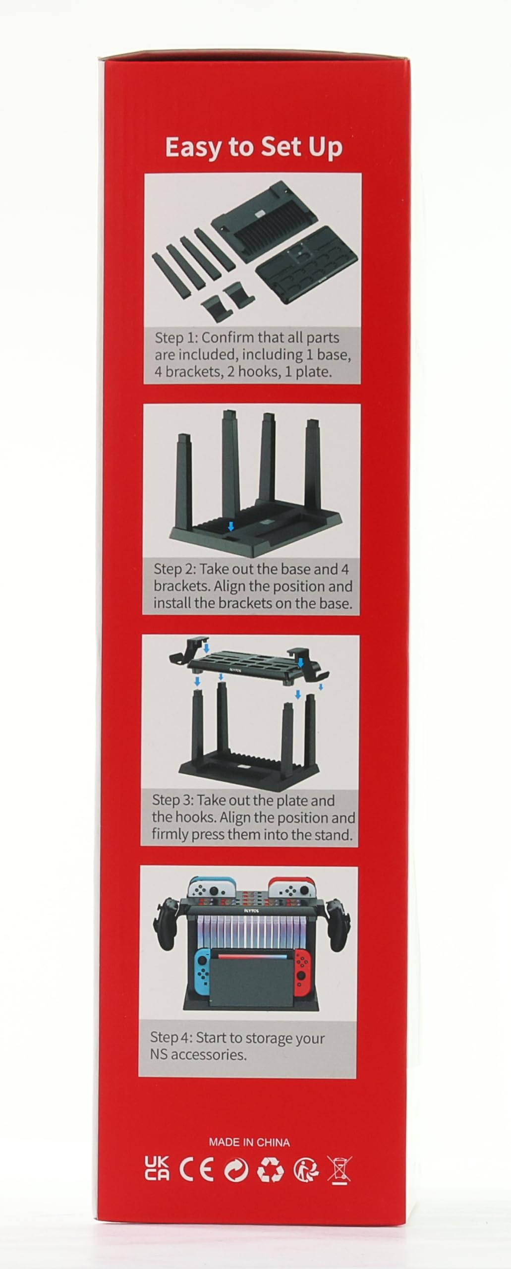 Switch Games Organizer Station with Controller Charger, Charging Dock for Nintendo Switch & OLED Joycons, Mounts, Brackets & Stands for Games, TV Dock, Pro Controller, Accessories Kit Storage