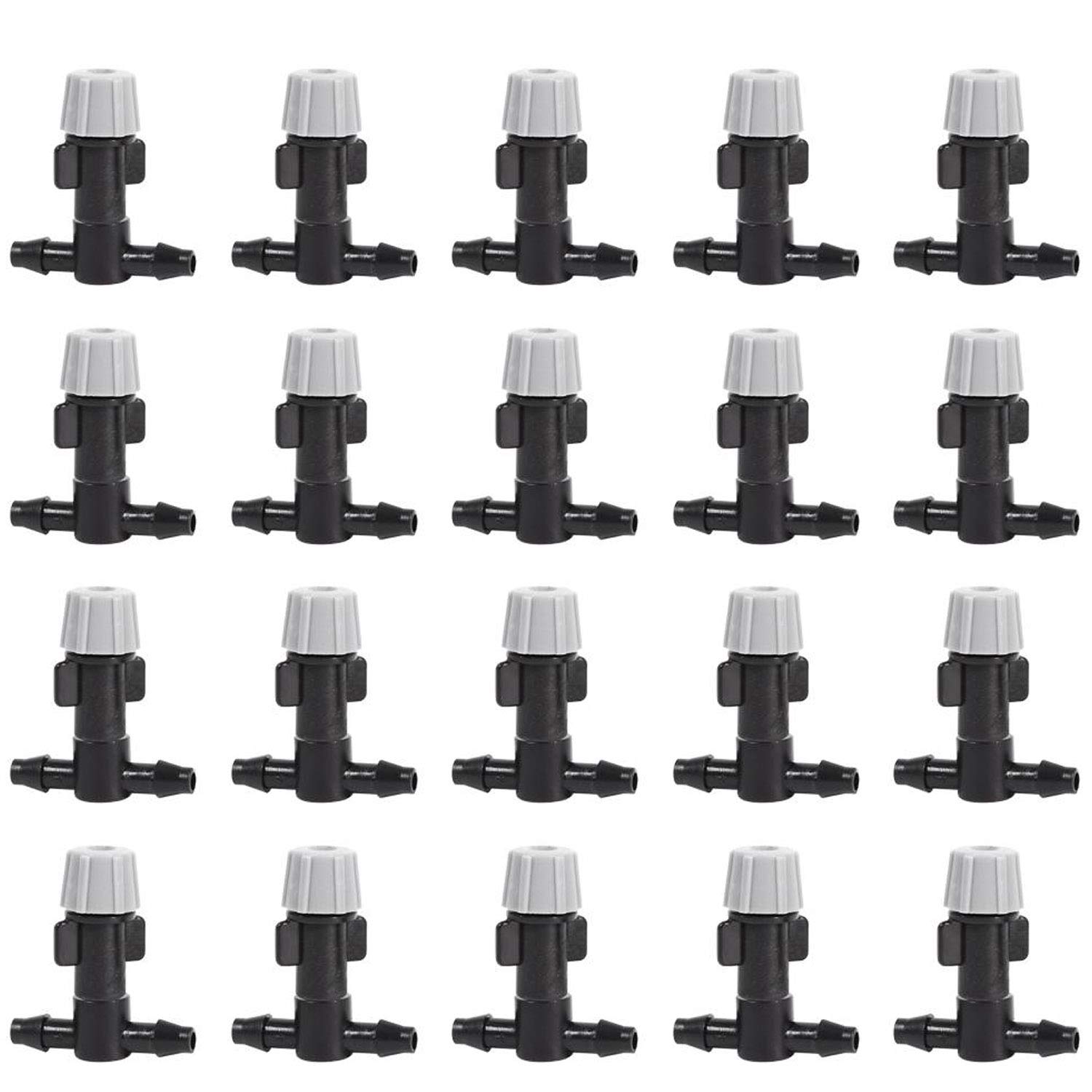 Yosoo 20Pcs Plastic Mist Misting Nozzle Sprinkler Tee Joints For Misting Watering Plant Flower Cooling System Home Garden Irrigation