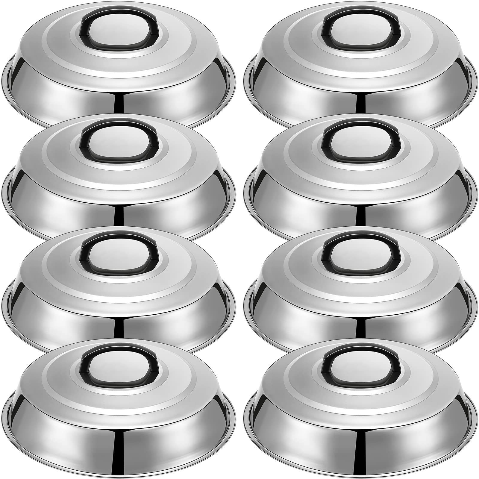 Photo 1 of 8 Pack Cheese Melting Dome 12 Inch Basting Cover for Griddle Round Stainless Steel Griddle Dome Griddle Grill Accessories for Flat Top BBQ Kitchen Cooking Hamburger