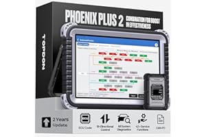 TOPDON Phoenix Plus 2, ECU Code TOPDON Scanner V2.0, Bidirectional Scan Tool, Topology Map, CANFD, High-End OEM Full System, 42+ Service, FCA SGW AutoAuth, V.A.G Guided, 2 Years Free Update