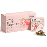 HAOYOYO Apple Peach Oolong Tea Bags, Fruity Oolong Tea, 20 Pyramid Tea Bags (4g Each), Smooth Floral Tea