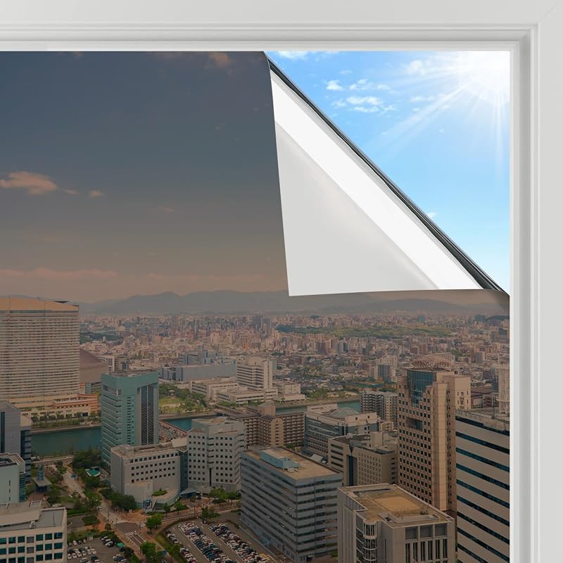 rabbitgoo Heat Reflective Privacy Window Film 75x200cm Brown Silver