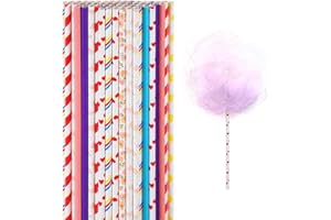 Cotton Candy Cones Random Colorful Cotton Candy Stick– 50-Piece Colorful Paper Cones, 13" Long, Durable & Fun for Candy Makin