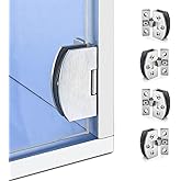 No Drill Glass Door Hinges 4 Pcs - Clip-On Mounting for Cabinet, Showcase, Wine Cabinet (Small)