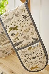 Cooksmart British Double Oven Gloves Heat Resistant Woodland view 2