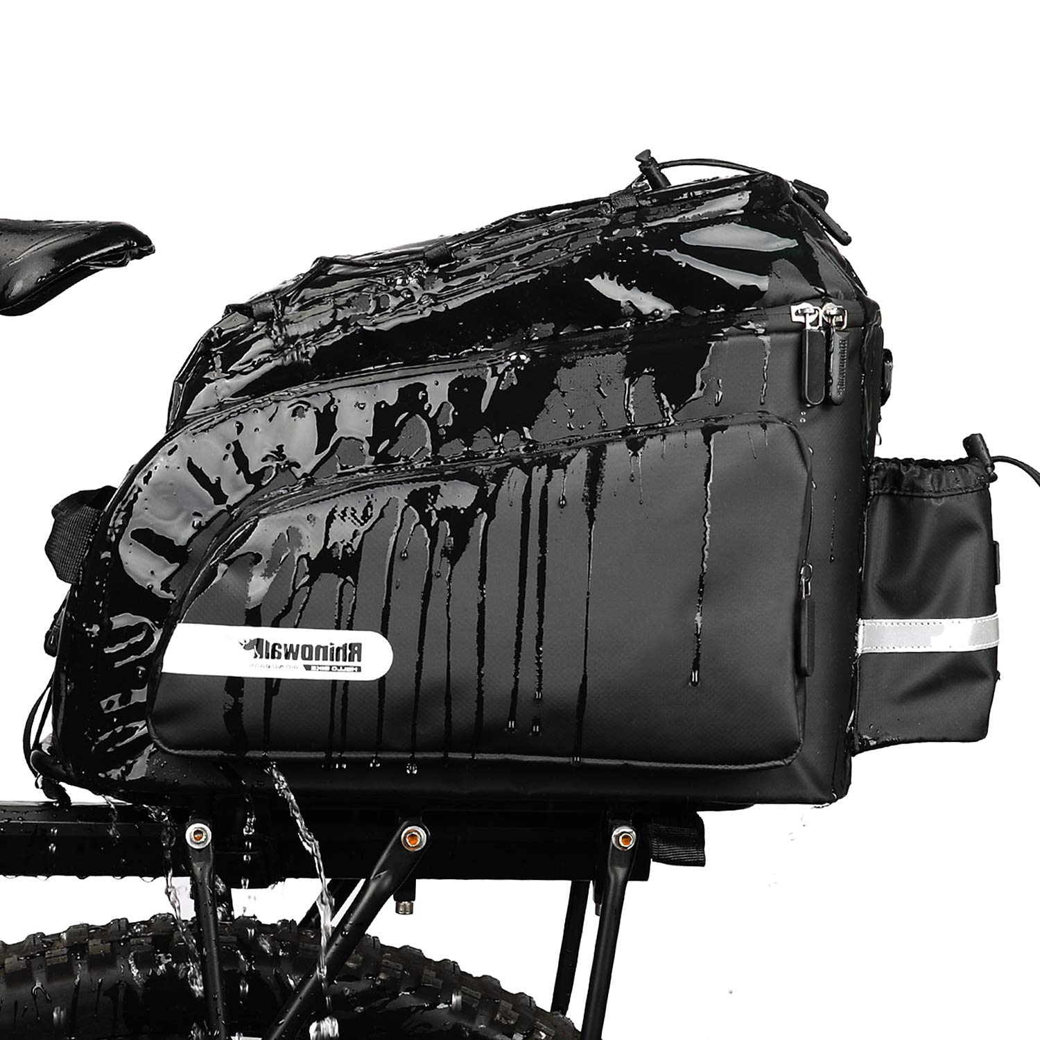 Photo 1 of Rhinowalk Bike Bag Bike Trunk Bag Bike Pannier Bag 17L,(for Bicycle Cargo Rack Saddle Bag Shoulder Bag Laptop Pannier Rack Bicycle Bag Professional Cycling Accessories)-Black