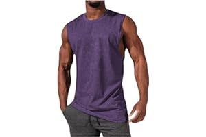Muscularfit Mens Workout Tank Tops Summer Sleeveless Casual Solid Muscle Basic T Shirts Outdoor Fashion Crewneck Pullover Tee
