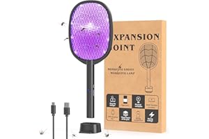 DEEZEE 2 in 1 Electric Fly Swatter & Mosquito Zapper 4000V with USB Charging Base, Powerful Bug Zapper Racket Mosquito Swatter with 3 Layers of Safety Net Suitable for Indoor and Outdoor…