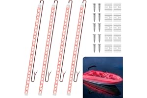 VIDLULTD Boat Marine Submersible Led Strip Lights, 4 Pcs 20 Inches 12V Super Bright Boat Interior Lights, IP68 Waterproof Marine Led Strip Lights Night Fishing Lights for Boats, Kayak (Red)