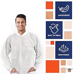 EZGOODZ White Disposable Lab Coats for
