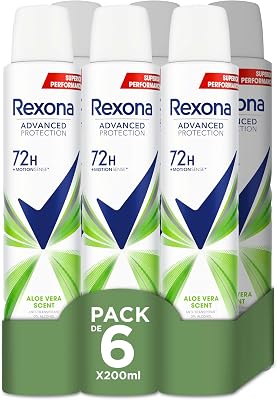 Advanced Protection Desodorante antitranspirante Aerosol para Mujer ALOE VERA 72h 200 ML 200 ml, Pack de 6 Unidades
