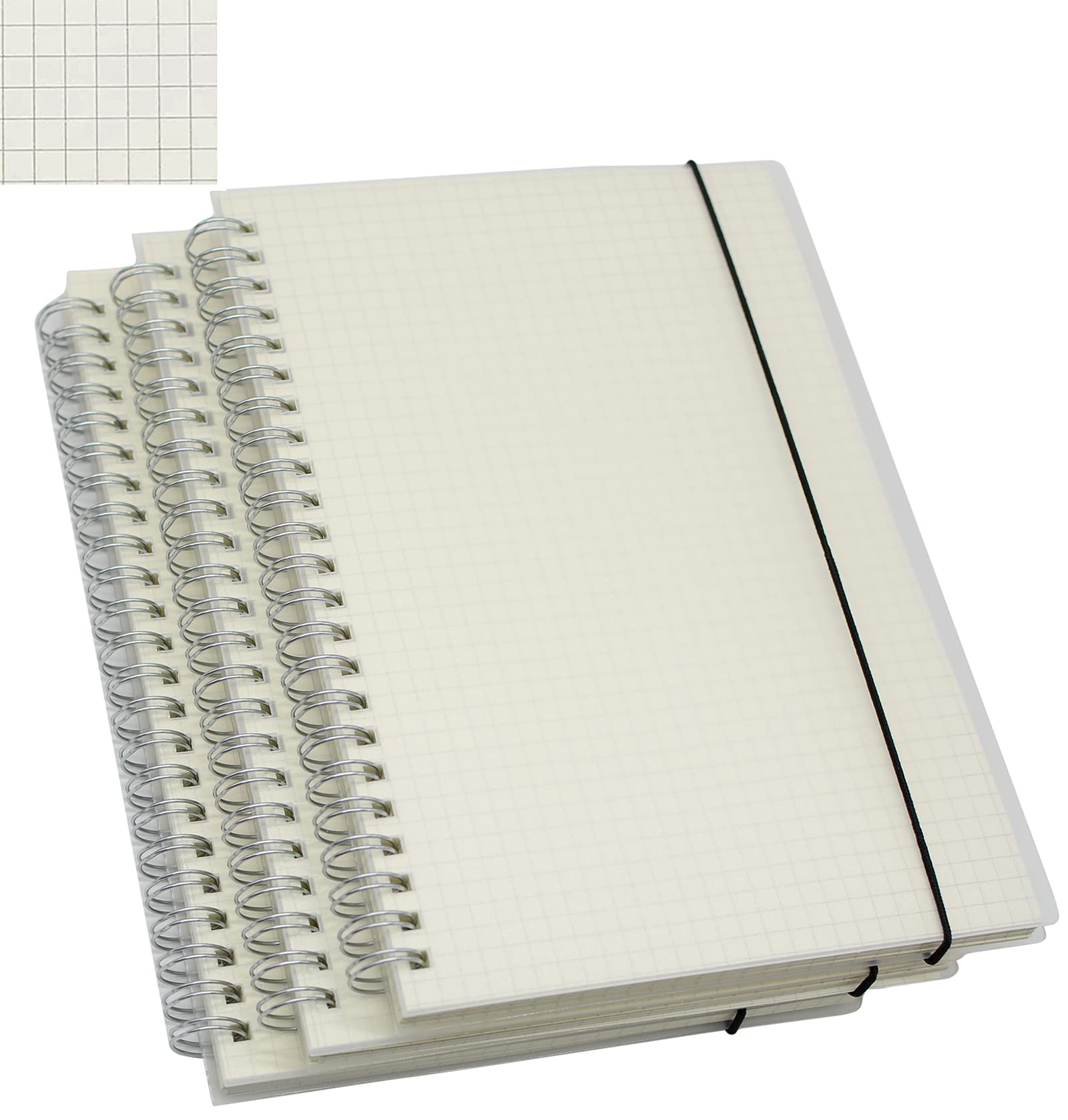 Yansanido Spiral Notebook, 3 Pcs A5 Thick Plastic