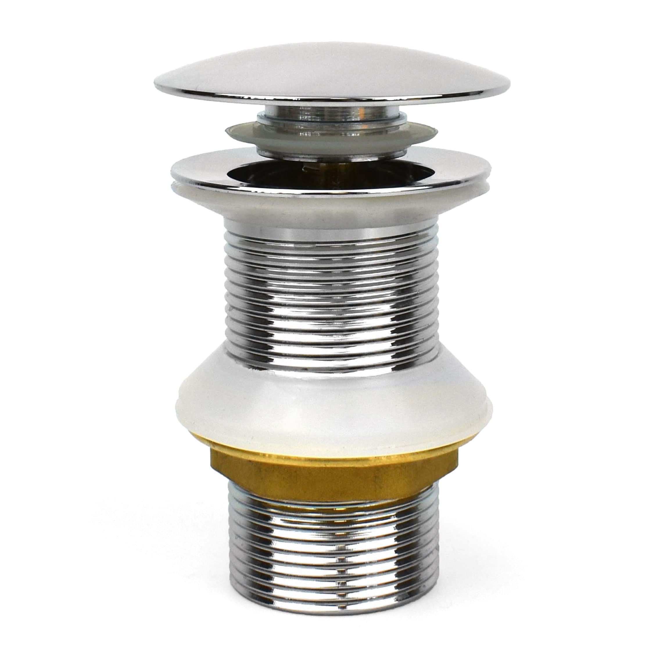 Xcel Home Unslotted Dome Click Clack Basin Waste Chrome Brass Replacement Pop Up Bathroom Toilet Sink Plug