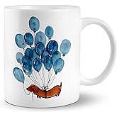 JRTW Dachshund Mug, Weiner Dog Mug, Dachshund Coffee Mug, Dog Coffee Mug, Blue Ballon Dachshund Coffee Cups Ceramic, Dachshund Mugs for Dachshund Lovers Gifts Coffee Mug Cup
