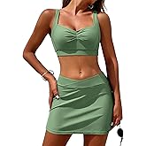 ZAFUL Womens High Waisted Bikini Sets Two Piece Tummy Control Bathing Suit Sexy Push Up Swimsuits Skirt Swimwear 2026