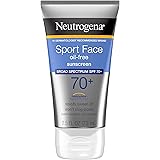 Neutrogena Sport Face Sunscreen SPF 70+ OilFree Facial Sunscreen Lotion with Broad Spectrum UVAUVB Sun Protection SweatResist
