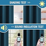 BellaHills 100% Blackout Curtains 2 Panels 90x90 Dark Teal Thermal Insulated view 5